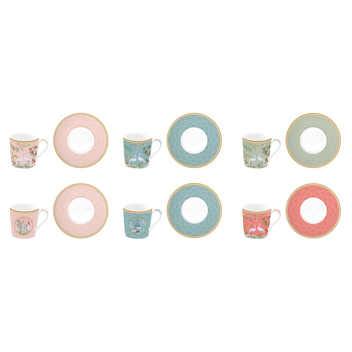 Set 6 tazas de Espresso con platito "Jardin de Rêves"