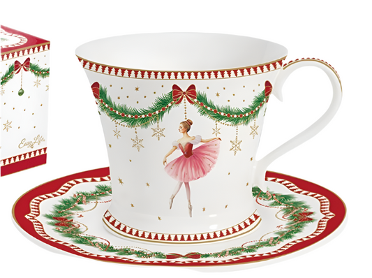 Taza con platito de porcelana “Magie de Noël”