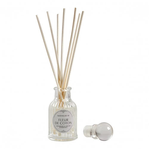 Set escayola perfumada + vela perfumada + mikado "Fleur de coton"